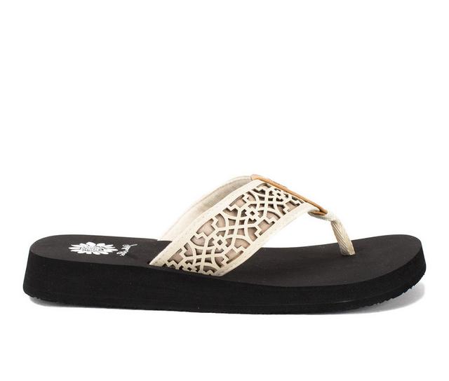 Women's Yellow Box Ficus Flip-Flops in Bone color