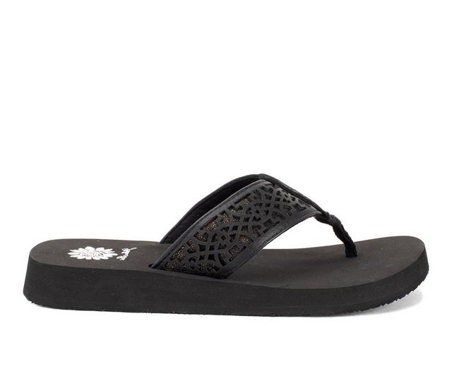 Women's Yellow Box Ficus Flip-Flops in Black color