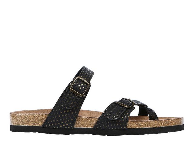 Women's Northside Anya Footbed Sandals in Black/Gold color