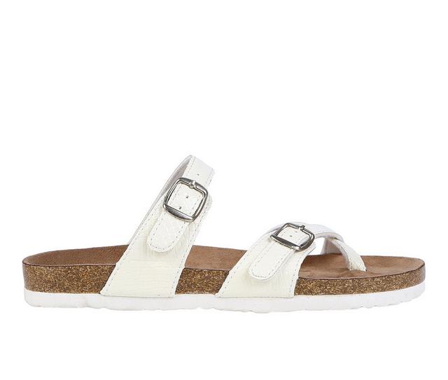 Women's Northside Anya Footbed Sandals in Off White color