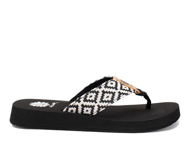 Women's Yellow Box Filana Flip-Flops in Black color