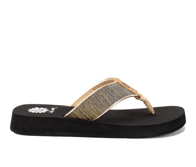 Women's Yellow Box FildrIn Flip-Flops in Bronze color