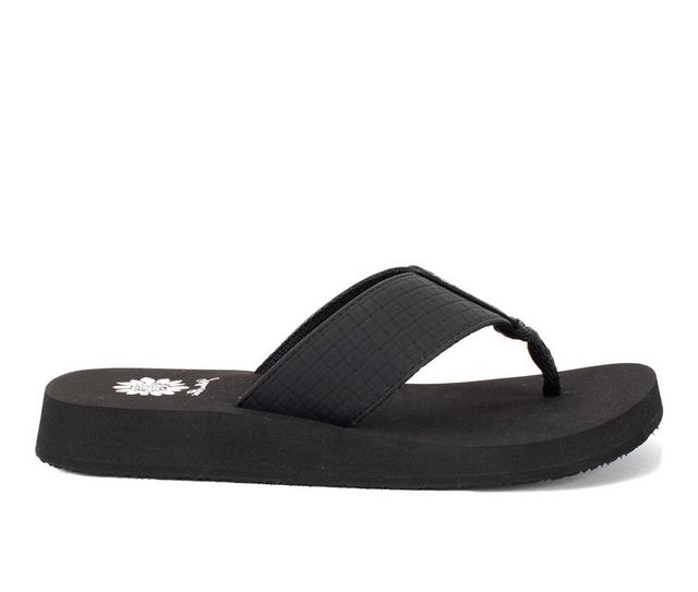 Women's Yellow Box Flinge Flip-Flops in Black color