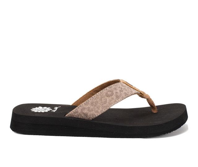 Women's Yellow Box Franca Flip-Flops in Bronze color