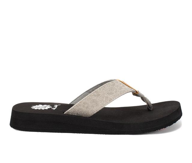 Women's Yellow Box Franca Flip-Flops in Silver color