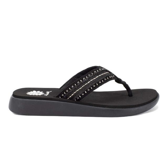 Women's Yellow Box Glendale Flip-Flops in Black color