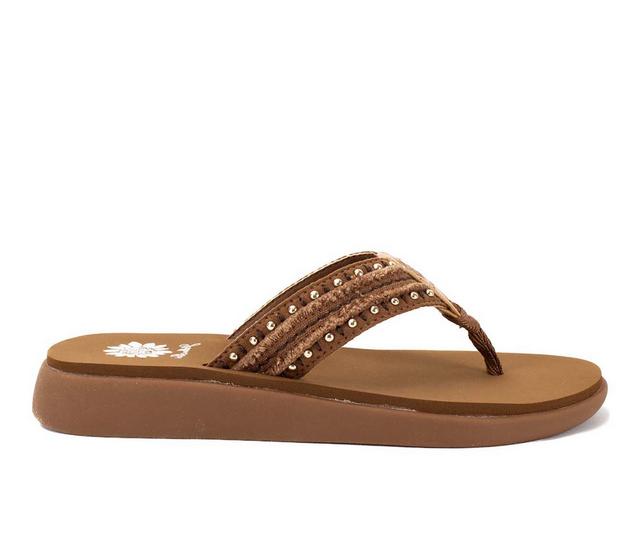 Women's Yellow Box Glendale Flip-Flops in Tan color