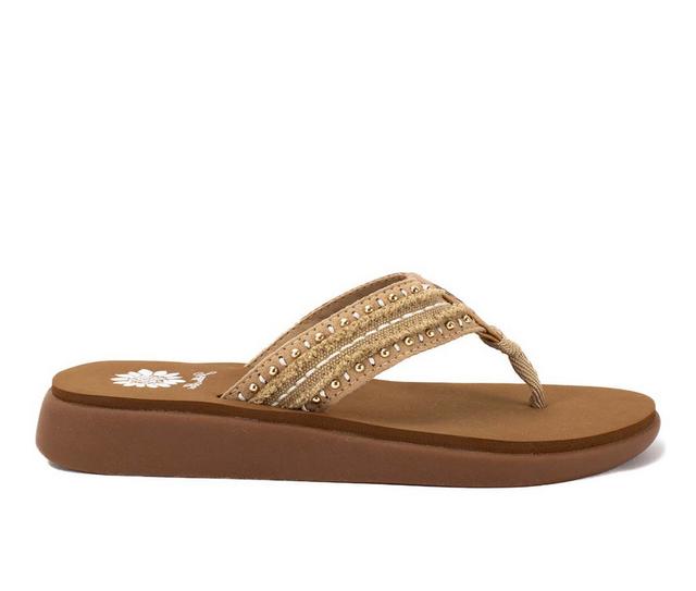 Women's Yellow Box Glendale Flip-Flops in Taupe color