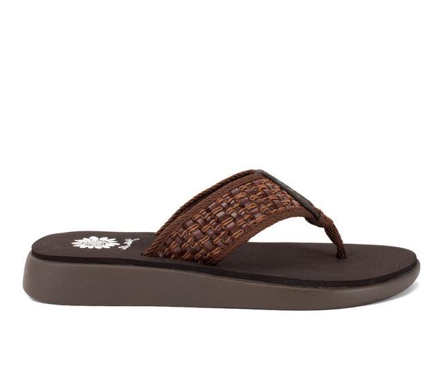 Women's Yellow Box Gracia Flip-Flops in Brown color
