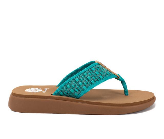 Women's Yellow Box Gracia Flip-Flops in Turq color