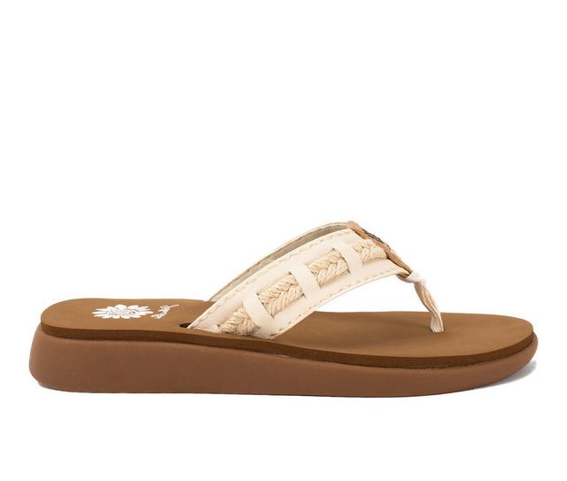 Women's Yellow Box Gramedia Flip-Flops in Ivory color