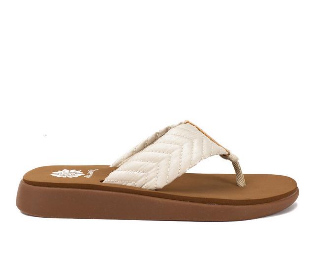 Women's Yellow Box Grant Flip-Flops in Ivory color