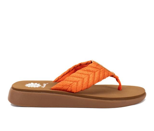 Women's Yellow Box Grant Flip-Flops in Coral color