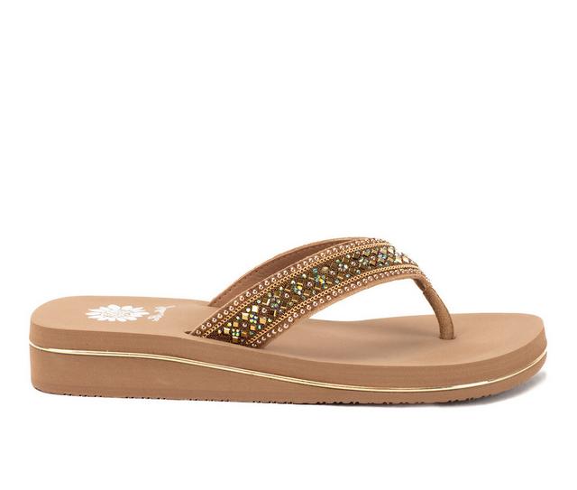 Women's Yellow Box Hemma Flip-Flops in Toast color