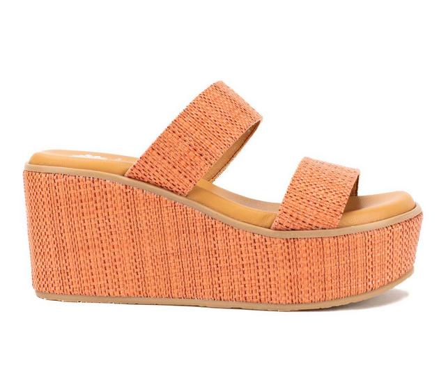 Women's Yellow Box Inisa Wedge Sandals in Coral color