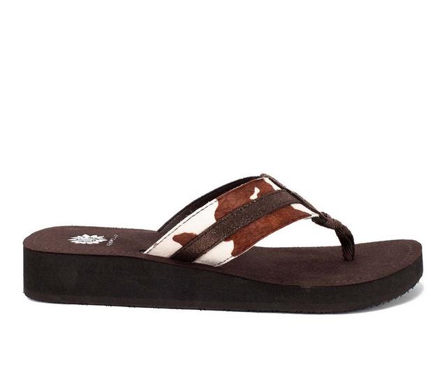 Women's Yellow Box Jafna Flip-Flops in Cow color