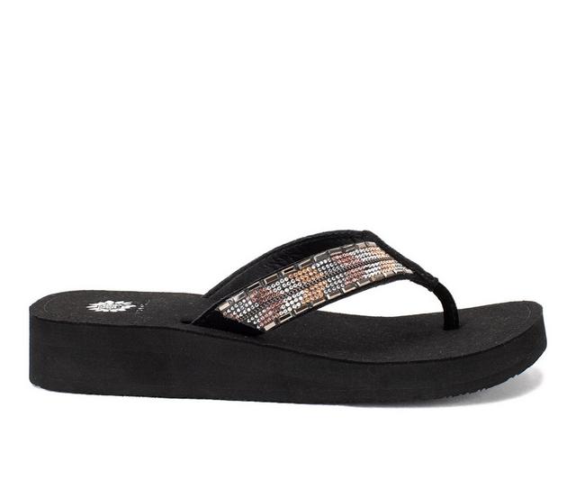 Women's Yellow Box Jaunty Flip-Flops in Purple Multi color