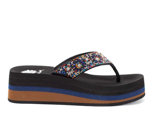 Women's Yellow Box Kania Flip-Flops in Multi color