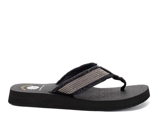 Women's Yellow Box Nolan Flip-Flops in Black color