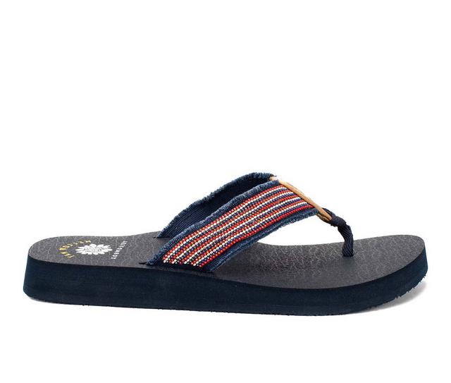 Women's Yellow Box Nolan Flip-Flops in Navy color