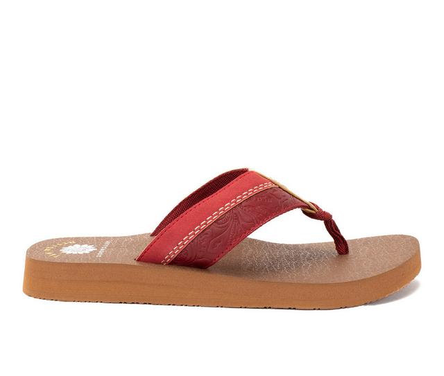 Women's Yellow Box Nolina Flip-Flops in Red color