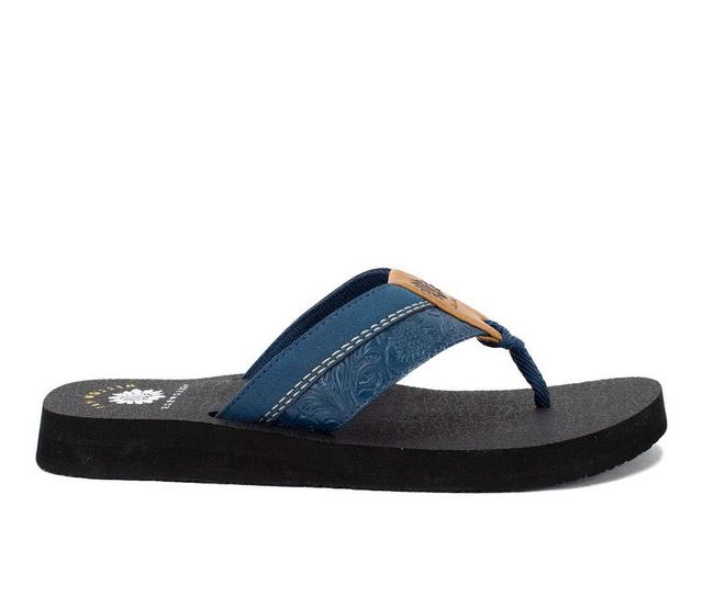 Women's Yellow Box Nolina Flip-Flops in Navy color