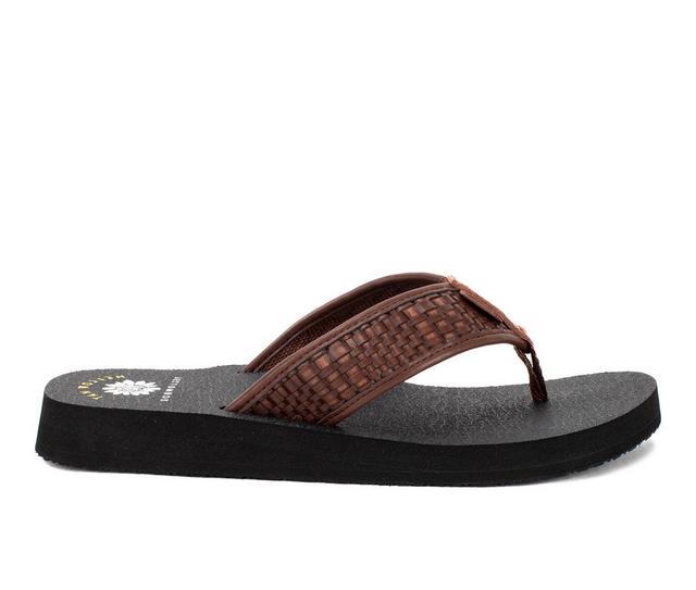 Women's Yellow Box Norit Flip-Flops in Brown color