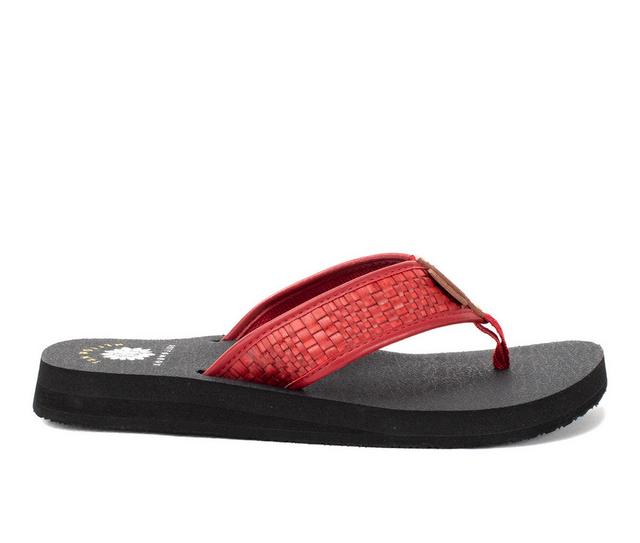 Women's Yellow Box Norit Flip-Flops in Red color