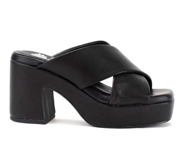 Women's Yellow Box Ovilia Dress Sandals in Black color