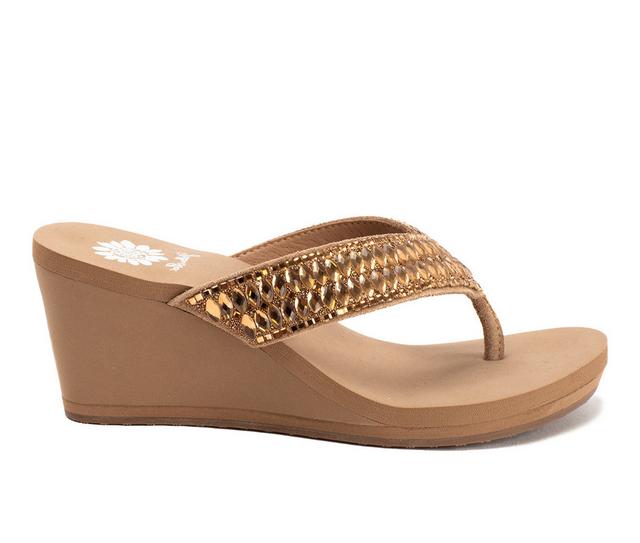 Women's Yellow Box Sana Flip-Flops in Toast color