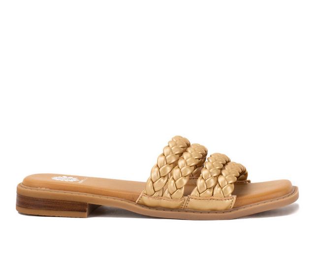 Women's Yellow Box Santai Sandals in Gold color