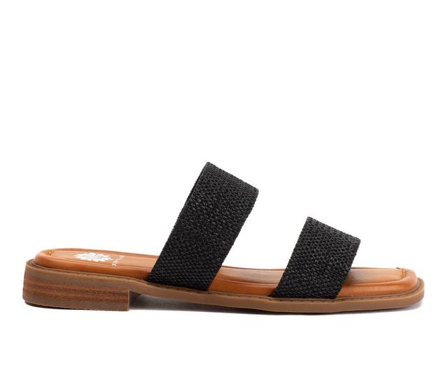 Women's Yellow Box Seaside Sandals in Black color