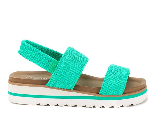 Women's Yellow Box Tiffin Sandals in Turquoise color