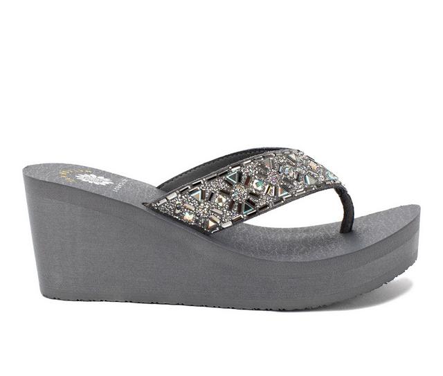Women's Yellow Box Whittier Flip-Flops in Gray color
