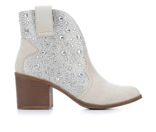 Women's Sugar Comet Heeled Booties in Ivory color