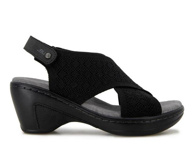 Women's JBU Alyssa Wedge Sandals in Black color