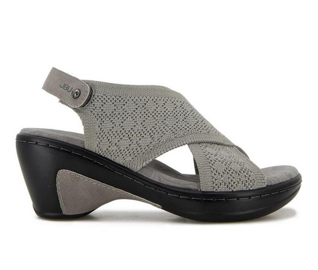 Women's JBU Alyssa Wedge Sandals in Grey Shimmer color