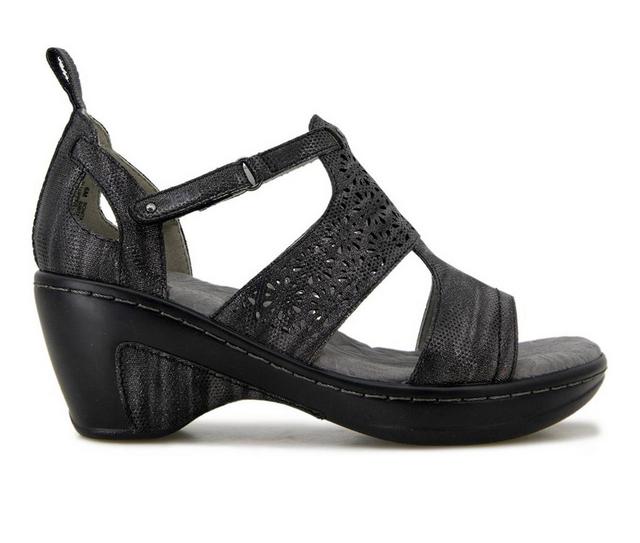 Women's JBU Bonita Heeled Sandals in Black Shimmer color