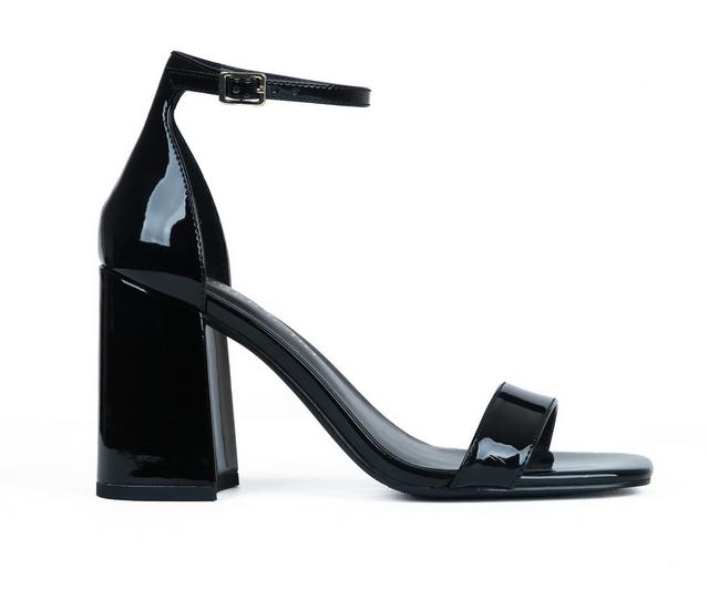 Women's Madden Girl Star Dress Sandals in Black Patent color