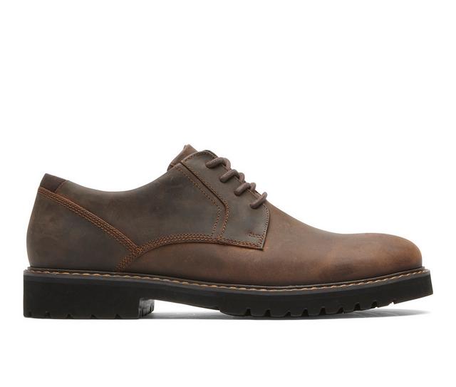 Men's Rockport Maverick Plain Toe Dress Oxfords in Brown color