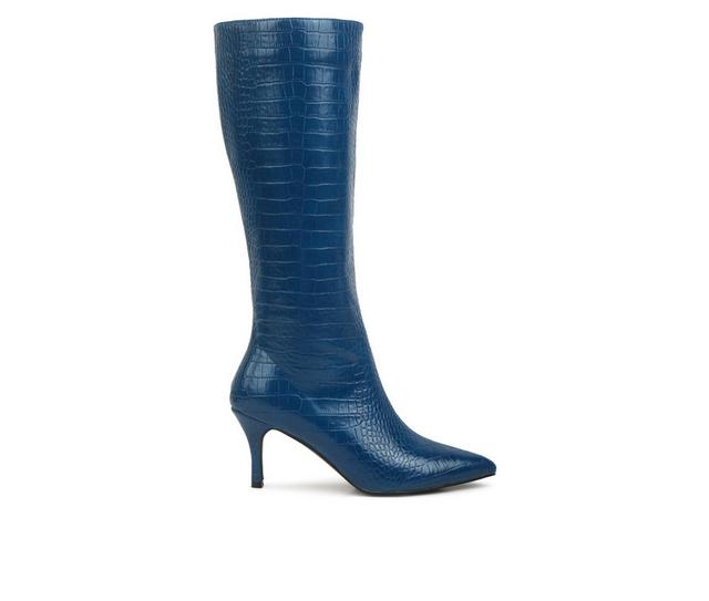 Women's London Rag Uptown Knee High Boots in Navy color