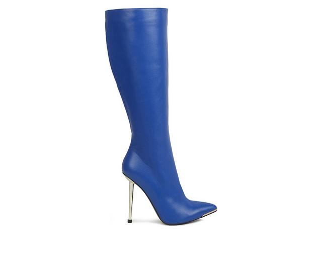 Women's London Rag Hale Knee High Stiletto Boots in Blue color
