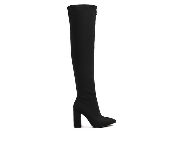 Women's London Rag Ronettes Over The Knee Heeled Boots in Black color