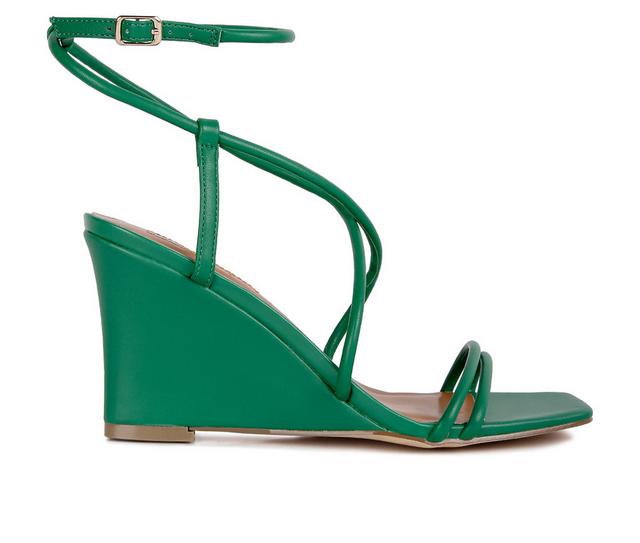 Women's London Rag Gram Hunt Wedge Sandals in Green color