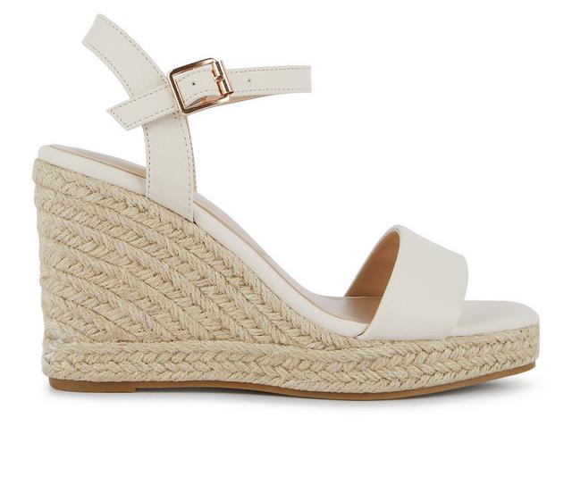 Women's London Rag Augie Espadrille Wedge Sandals in Ecru color