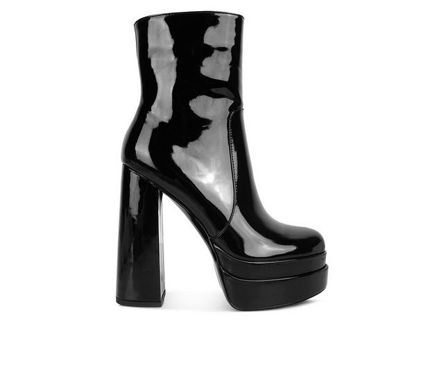 Women's London Rag Bander Platform Heeled Booties in Black color