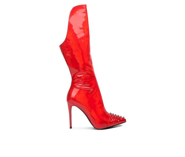 Women's London Rag Forb Knee High Stiletto Boots in Red color