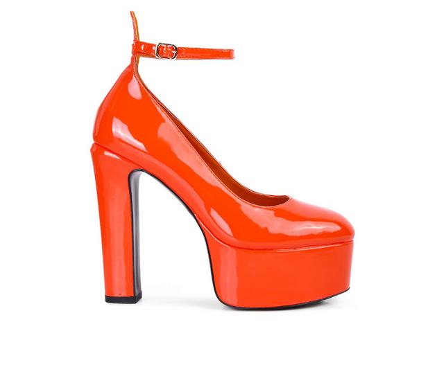 Women's Rag & Co Babe Heaven Platform Pumps in Orange color