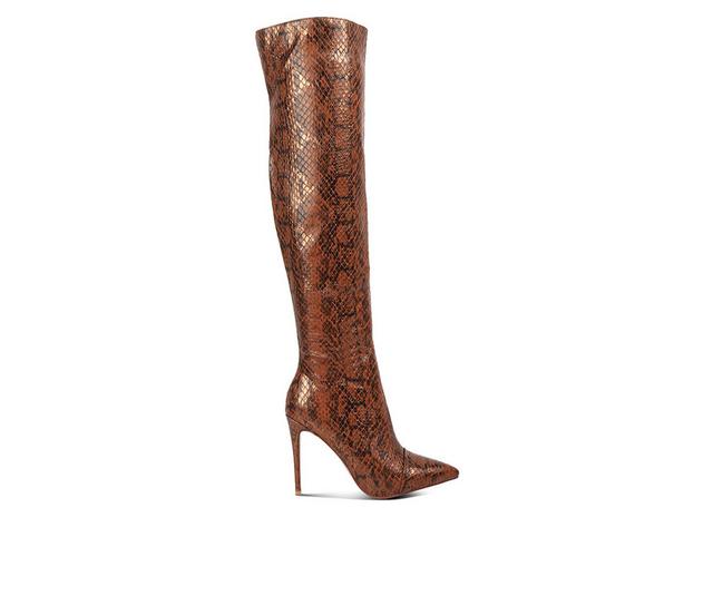 Women's London Rag Catalina Knee High Stiletto Boots in Brown color