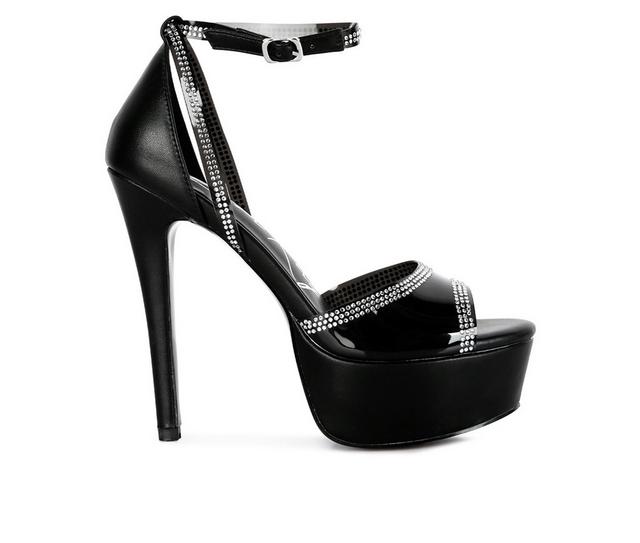 Women's London Rag Cinderella Platform Heels in Black color